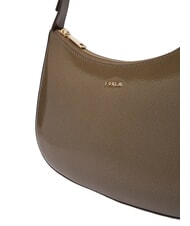 FURLA MARGOT Schultertasche aus Lackleder schlammiges Grau - Damentaschen - 5