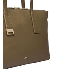 FURLA OLIVIA Leder-Einkaufstasche schlammiges Grau - Damentaschen - 5