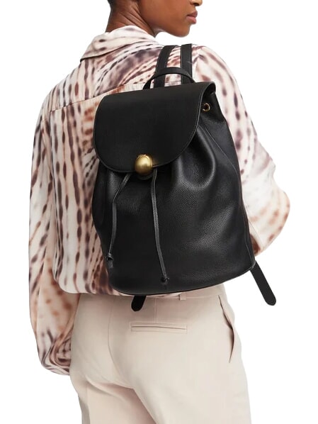 MOONLIGHT Lederrucksack Schwarz - Damentaschen