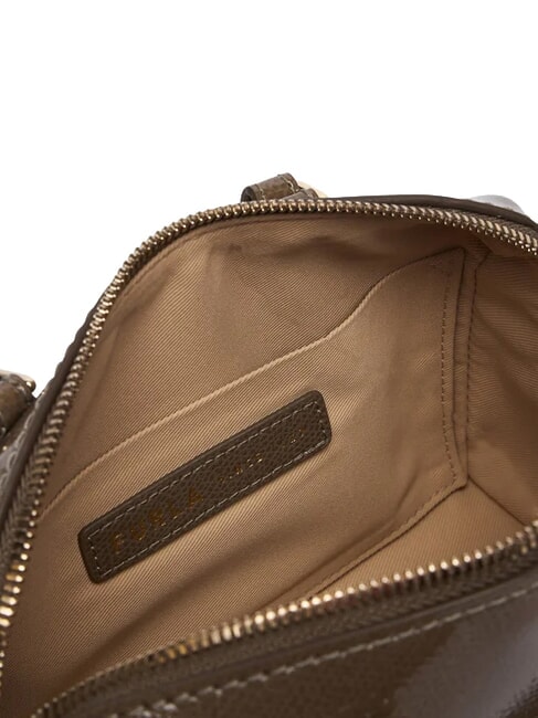 OLIVIA Lederhandtasche mit Schulterriemen schlammiges Grau - Damentaschen
