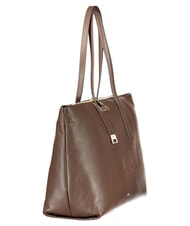 FURLA OLIVIA Einkaufstasche aus Leder schlammiges Grau - Damentaschen - 3