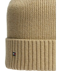TOMMY HILFIGER TH FLAG Baumwoll-Beanie-M&uuml;tze mit Umschlag Safari-Leinwand - M&uuml;tzen/H&uuml;te - 3