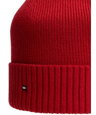 TOMMY HILFIGER TH FLAG Baumwoll-Beanie-M&uuml;tze mit Umschlag mittelrot - M&uuml;tzen/H&uuml;te - 3