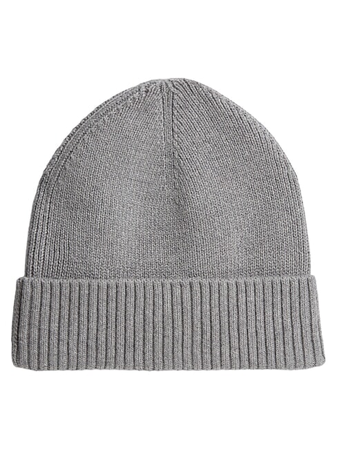 TH FLAG Baumwoll-Beanie-M&uuml;tze mit Umschlag mittelgraues Heidekraut - M&uuml;tzen/H&uuml;te