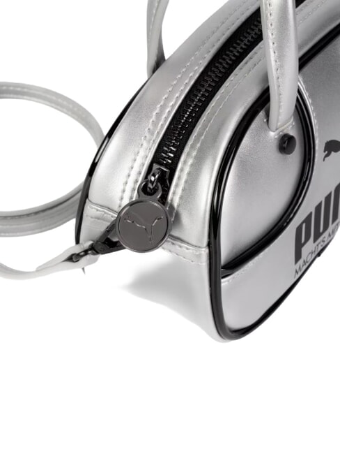 1976 METALLIC MICRO GRIP Mini-Handtasche mit Schulterriemen eisgrau-schwarz - Damentaschen