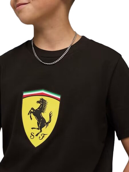 FERRARI Kurz&auml;rmeliges Baumwoll-T-Shirt Schwarz - Kinder-T-Shirt