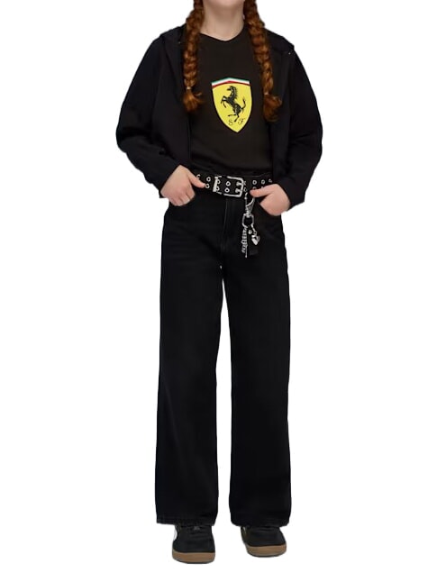 FERRARI Kurz&auml;rmeliges Baumwoll-T-Shirt Schwarz - Kinder-T-Shirt