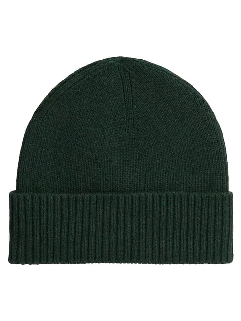 TH FLAG Baumwoll-Beanie-M&uuml;tze mit Umschlag majest&auml;tische Smaragdmelange - M&uuml;tzen/H&uuml;te