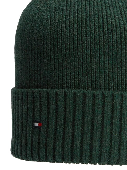 TH FLAG Baumwoll-Beanie-M&uuml;tze mit Umschlag majest&auml;tische Smaragdmelange - M&uuml;tzen/H&uuml;te
