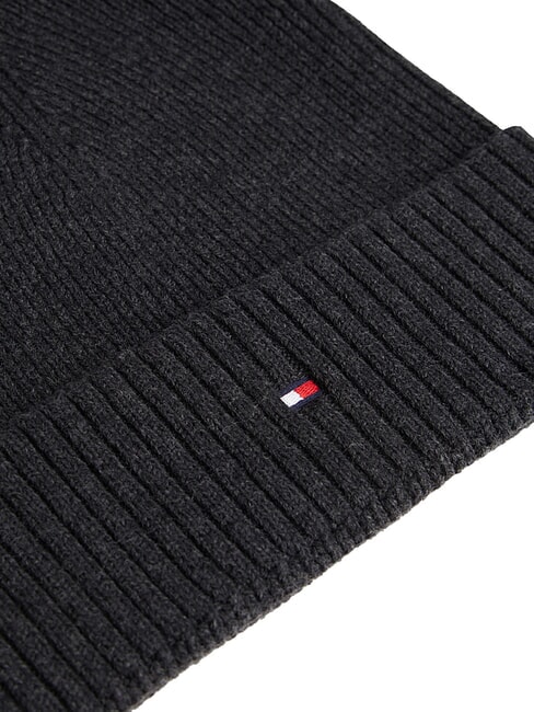 TH FLAG Baumwoll-Beanie-M&uuml;tze mit Umschlag anthrazit - M&uuml;tzen/H&uuml;te