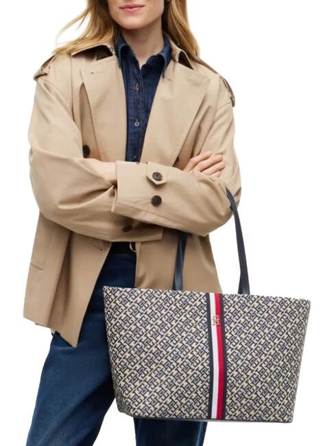 TH JACQUARD Schultertasche Raum blau - Damentaschen