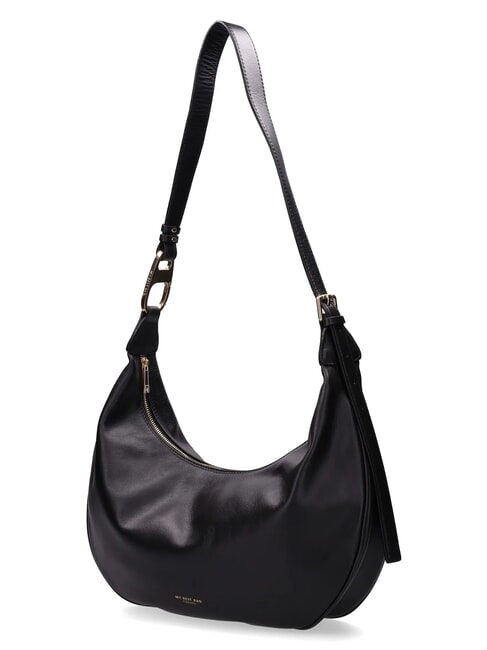 LEONIE Hobo-Tasche aus Leder Schwarz - Damentaschen
