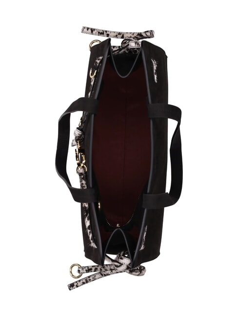 DEMETRA NABUK Schultertasche mit Schultergurt Schwarz - Damentaschen