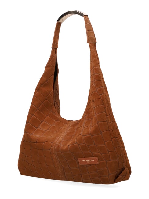 ELLISSE CROCO SUEDE Schultertasche, Leder cognac - Damentaschen
