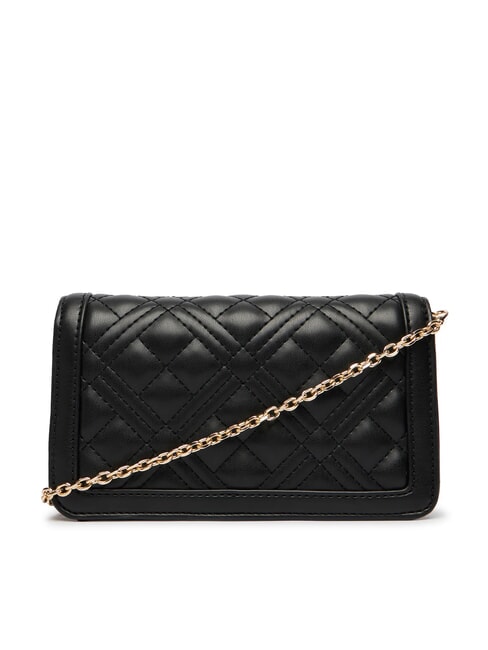 QUILTED Clutch / Geldb&ouml;rse mit Schulterriemen Schwarz - Brieftaschen Damen