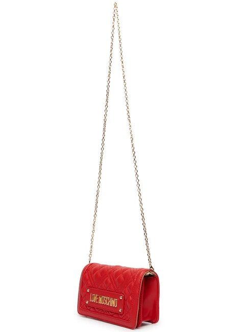 QUILTED Clutch / Geldb&ouml;rse mit Schulterriemen ROT - Brieftaschen Damen
