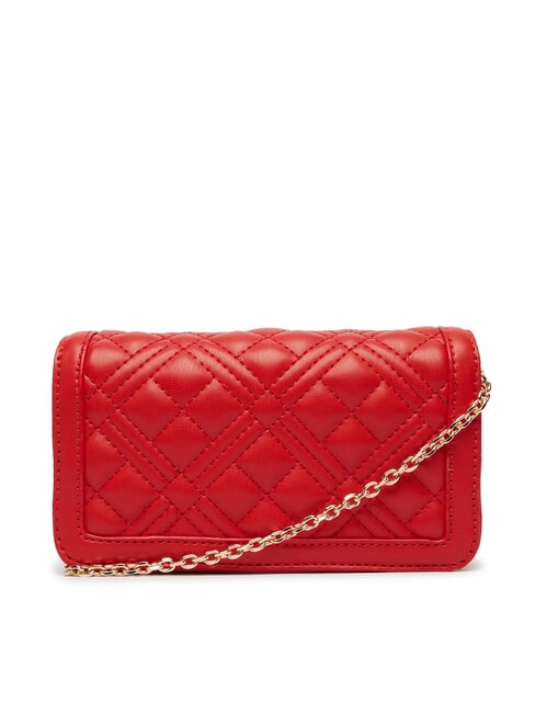 QUILTED Clutch / Geldb&ouml;rse mit Schulterriemen ROT - Brieftaschen Damen