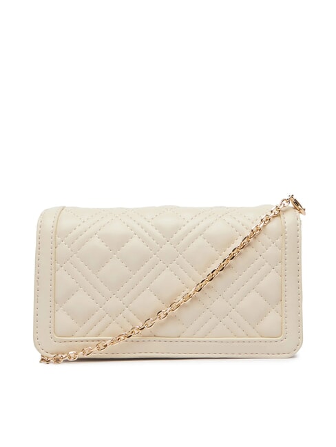 QUILTED Clutch / Geldb&ouml;rse mit Schulterriemen Elfenbein - Brieftaschen Damen