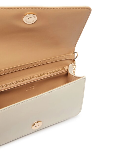 QUILTED Clutch / Geldb&ouml;rse mit Schulterriemen Elfenbein - Brieftaschen Damen