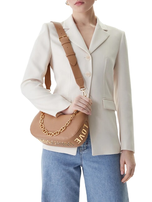 GIANT Schultertasche mit Schultergurt Beige - Damentaschen