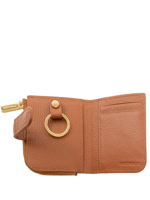 METALLIC SOFT Mini-Geldb&ouml;rse aus Leder Cognac - Brieftaschen Damen