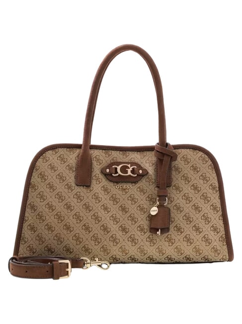SAMANTHA Handtasche mit Schulterriemen Latte-Logo / braun - Damentaschen