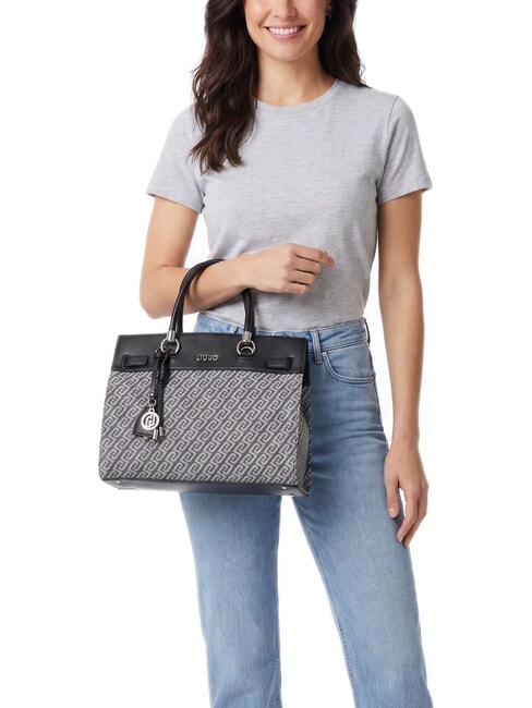 MANHATTAN Handtasche mit Schulterriemen Denimgrau - Damentaschen