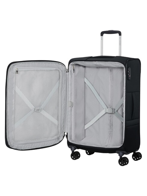 BASE BOOST Mittlerer Trolley, erweiterbar SCHWARZ - Halbharte Trolleys