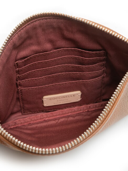 ROUNDED ENVELOPE Lederclutch Cognac - Damentaschen