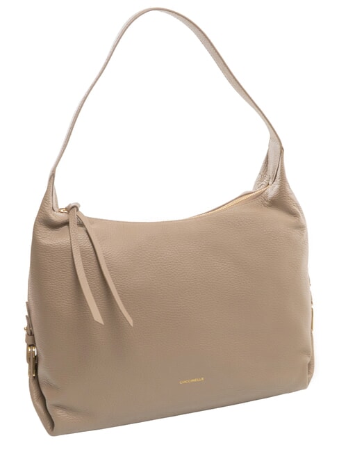 ALMADA Schultertasche, Leder warmes Taupe - Damentaschen