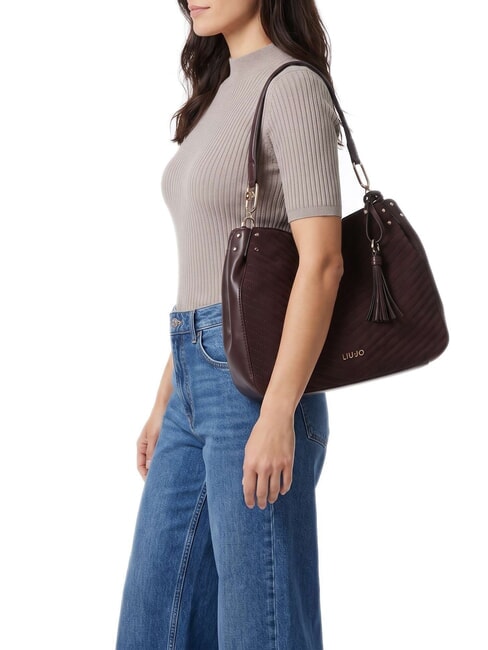 CIRRY Mittelgro&szlig;e Schultertasche rote Aubergine - Damentaschen