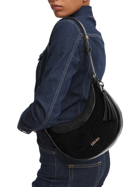 CIRRY Schultertasche im Hobo-Stil SCHWARZ - Damentaschen