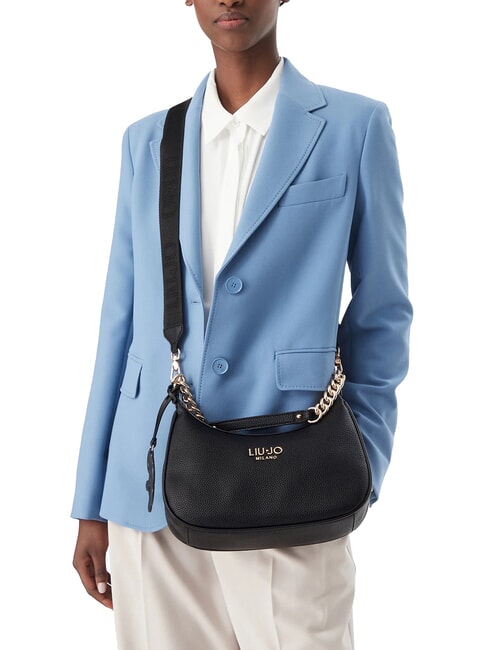 RIDHI Schultertasche mit Schultergurt SCHWARZ - Damentaschen