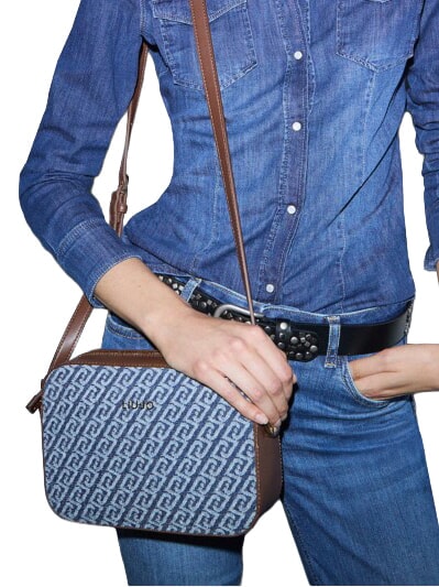 MANHATTAN Umh&auml;ngetasche blauer Denim - Damentaschen