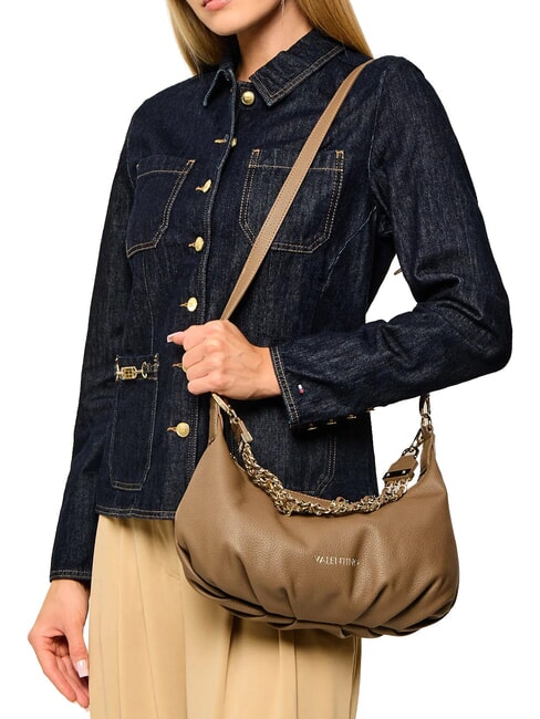 LENA Schultertasche mit Schultergurt taupe - Damentaschen