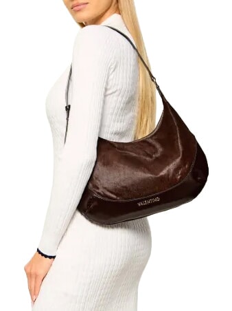 APOLLINE Schultertasche, Leder Kaffee" - Damentaschen