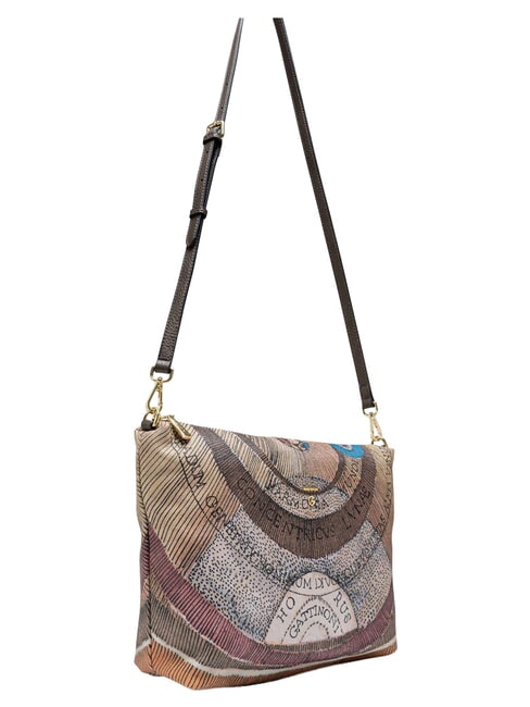 PLANETARIUM Schultertasche mit Clutch Wildgr&uuml;n/Milit&auml;rgr&uuml;n - Damentaschen