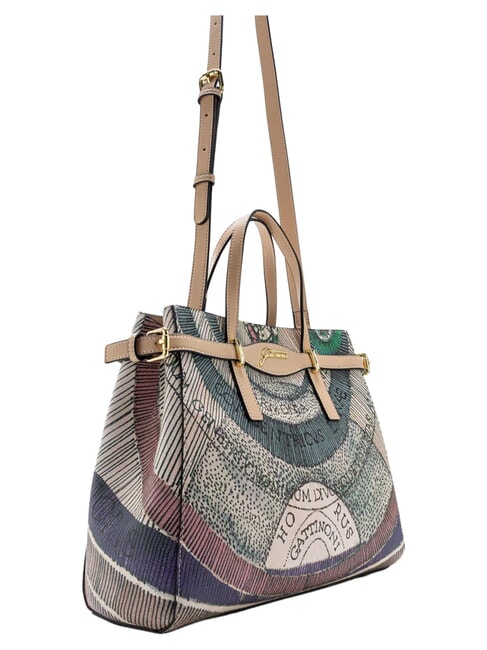 PLANETARIUM Handtasche mit Schulterriemen und Clutch Aquarell/Beige - Damentaschen
