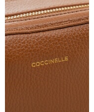 COCCINELLE ALPHA Kleine Schultertasche aus Leder Cognac - Damentaschen - 4