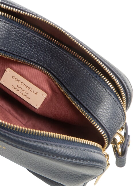 ALPHA Kleine Schultertasche aus Leder Mitternachtsblau - Damentaschen