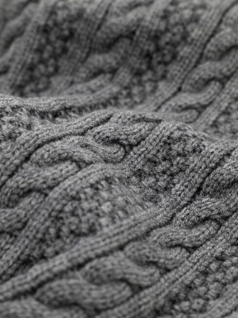 FRANCES KNITTED Schal mit Flechtmuster grau - Schals