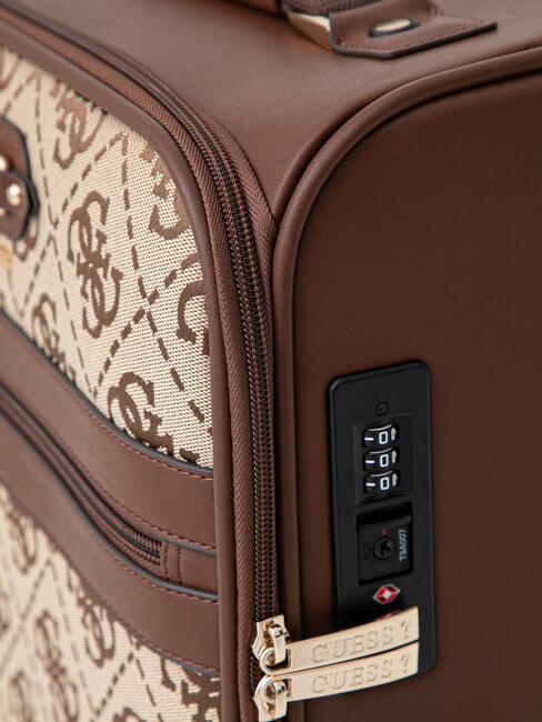 SAMANTHA 18 Handgep&auml;ckwagen Latte-Logo / braun - Handgep&auml;ck