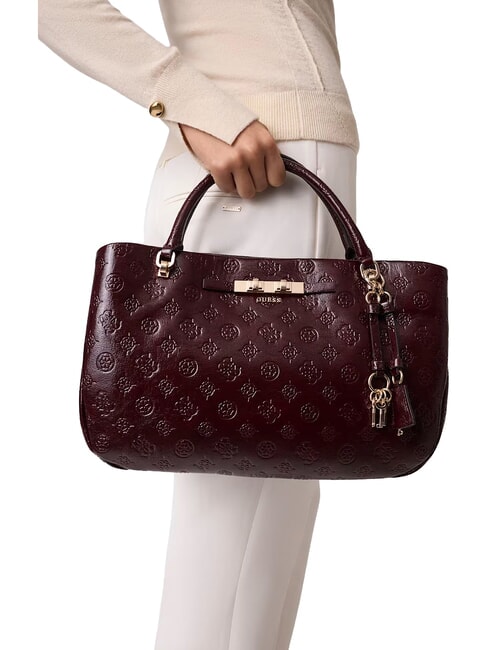 CARMELLA Handtasche mit Schulterriemen burgunderrotes Logo - Damentaschen