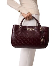 GUESS CARMELLA Handtasche mit Schulterriemen burgunderrotes Logo - Damentaschen - 7