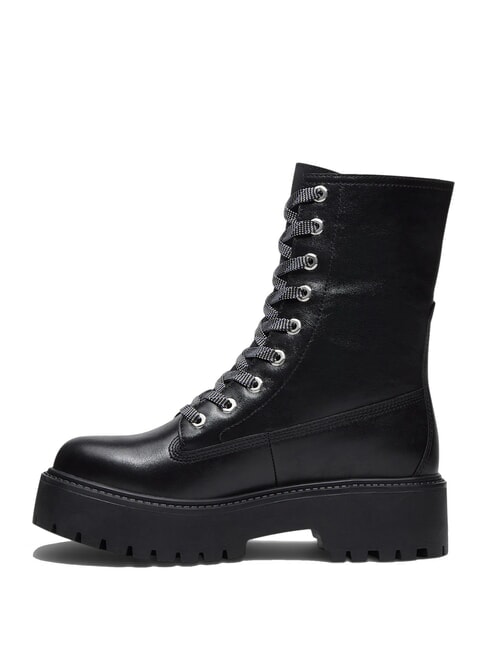STONE STREET Lederstiefeletten schwarzes Vollkorn - Damenschuhe
