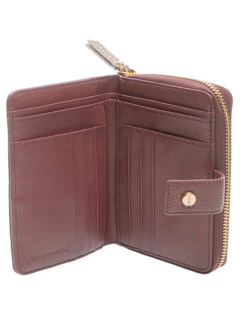 BIRDIE Mittelgro&szlig;e Ledergeldb&ouml;rse Merlot/Natural Op - Brieftaschen Damen