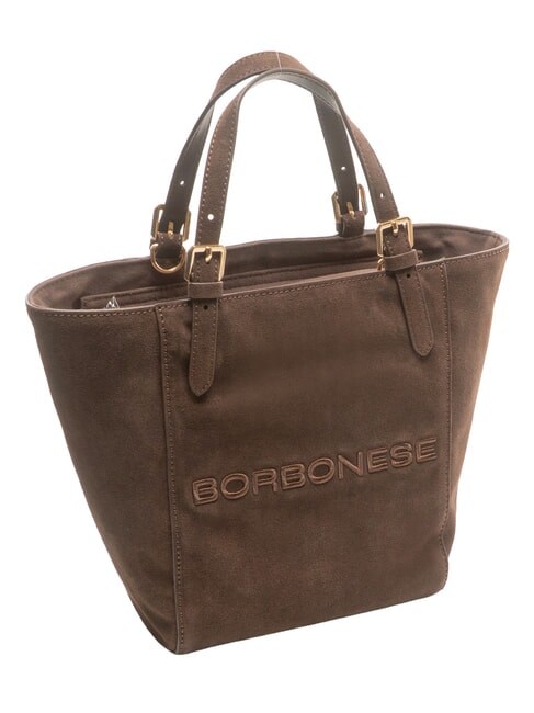 SUEDE LOGO Handtasche Einkaufstasche dunkler Kopf - Damentaschen
