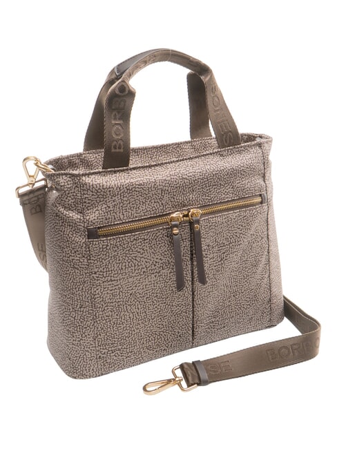 FLEXOS ZIP Handtasche mit Schulterriemen natur op/dunkelbraun - Damentaschen