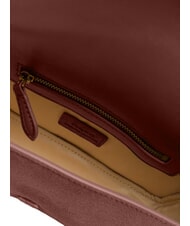 PINKO LOVE ONE SLOUCHY Kleine Schultertasche aus Leder Burgunder-Antikgold - Damentaschen - 5