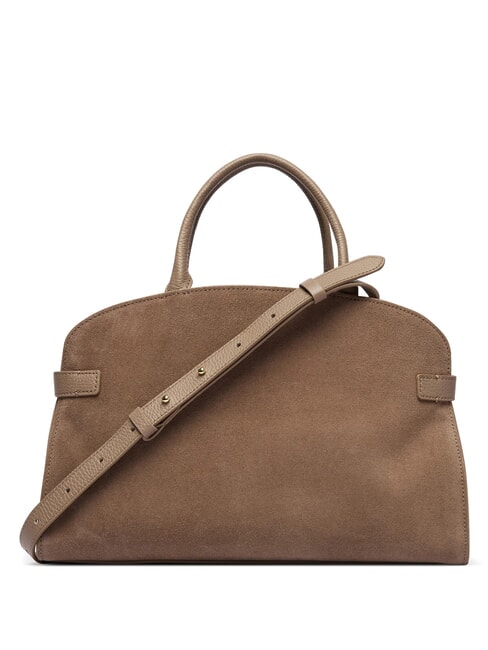 SABINE SUEDE BICOLOR Handtasche mit Schulterriemen warmes Taupe - Damentaschen